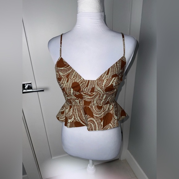 A.L.C Brooke Crop Top Paisley Patterned Spaghetti Strap Camisole Cami/Size 4 - Picture 2 of 9